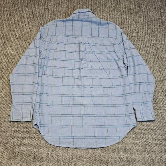 The Territory Ahead Mens Light Blue Plaid Long Sleeve Button Down Shirt Size L - Picture 6 of 6